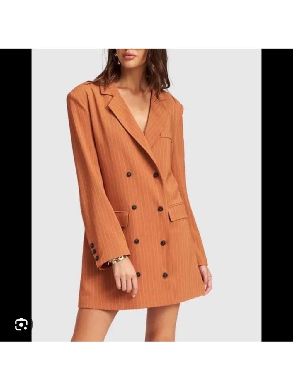 LIONESS WEST VILLAGE BLAZER DRESS ORANGE RUST XS